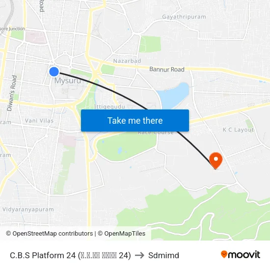 C.B.S Platform 24 (ನ.ಬ.ನಿ ಅಂಕಣ 24) to Sdmimd map
