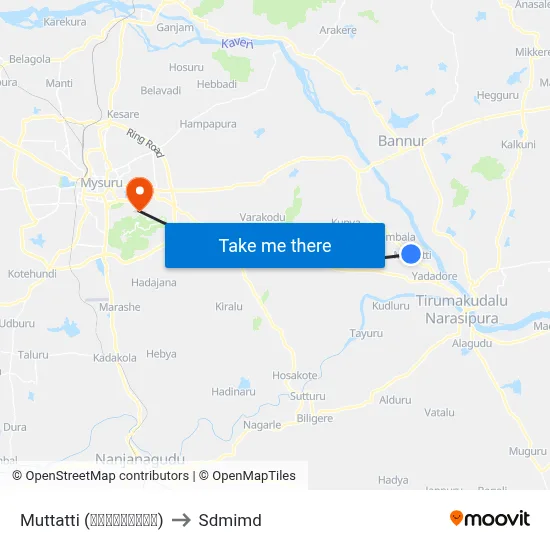 Muttatti (ಮುತ್ತತ್ತಿ) to Sdmimd map