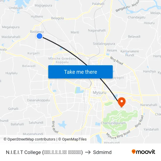 N.I.E.I.T College (ಎನ್.ಐ.ಇ.ಐ.ಟಿ ಕಾಲೇಜು) to Sdmimd map