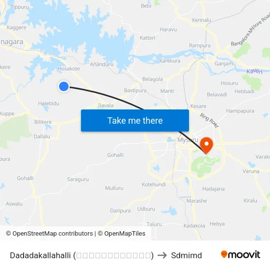 Dadadakallahalli (ದಡದಕಲ್ಲಹಳ್ಳಿ) to Sdmimd map