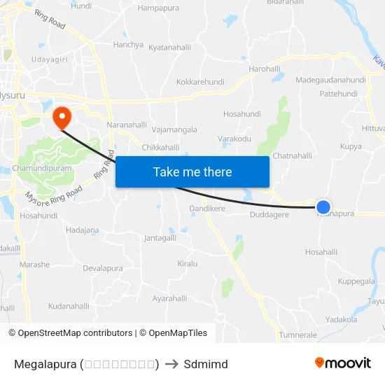 Megalapura (ಮೇಘಲಾಪುರ) to Sdmimd map