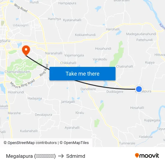 Megalapura (ಮೇಘಲಾಪುರ) to Sdmimd map
