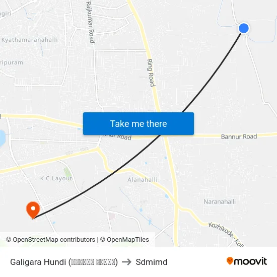 Galigara Hundi (ಗಾಳಿಗರ ಹುಂಡಿ) to Sdmimd map