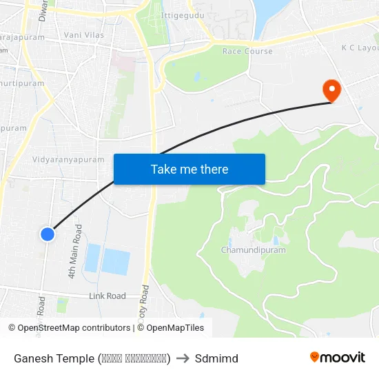 Ganesh Temple (ಗಣೇಶ ದೇವಸ್ಥಾನ) to Sdmimd map
