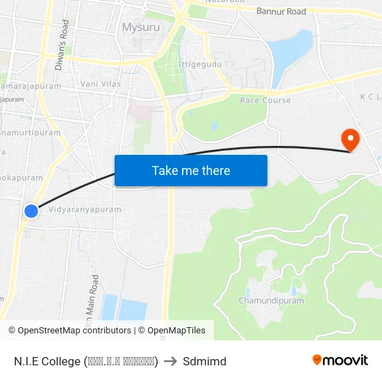N.I.E College (ಎನ್.ಐ.ಇ ಕಾಲೇಜು) to Sdmimd map