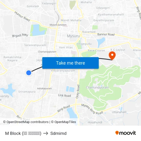 M Block (ಎಂ ಬ್ಲಾಕ್) to Sdmimd map