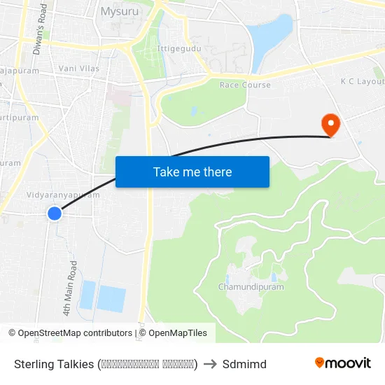 Sterling Talkies (ಸ್ಟೆರ್ಲಿಂಗ್ ಟಾಕೀಸ್) to Sdmimd map