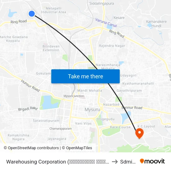 Warehousing Corporation (ವೇರ್‌ಹೌಸಿಂಗ್ ಕಾರ್ಪೊರೇಷನ್) to Sdmimd map