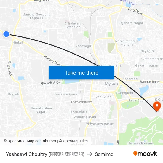 Yashaswi Choultry (ಯಶಸ್ವಿ ಚೌಲ್ಟ್ರಿ) to Sdmimd map