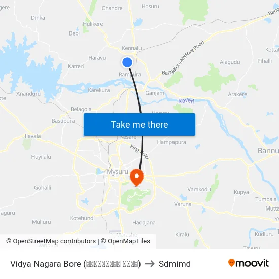 Vidya Nagara Bore (ವಿದ್ಯಾನಗರ ಬೋರ್) to Sdmimd map