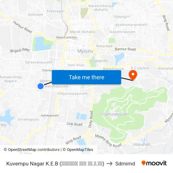 Kuvempu Nagar K.E.B (ಕುವೆಂಪು ನಗರ ಕೆ.ಇ.ಬಿ) to Sdmimd map