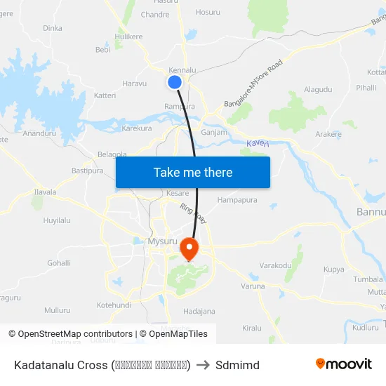 Kadatanalu Cross (ಕಡದತನಲು ಕ್ರಾಸ್) to Sdmimd map