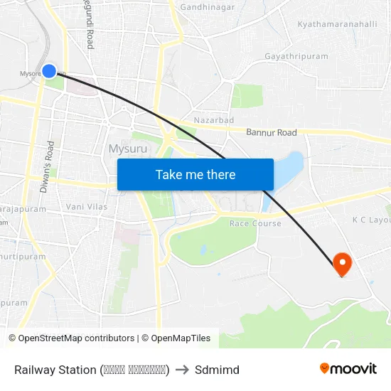 रेलवे स्टेशन to एसडीएमआईएमडी map