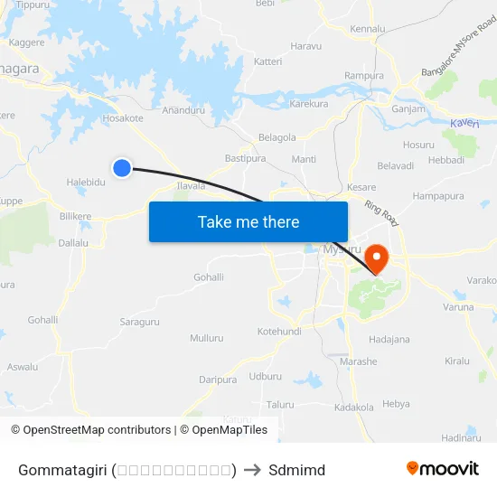 Gommatagiri (ಗೊಮ್ಮಟಗಿರಿ) to Sdmimd map