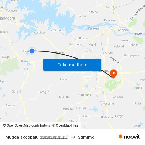 Muddalakoppalu (ಮುದ್ದಲಕೊಪ್ಪಲು) to Sdmimd map
