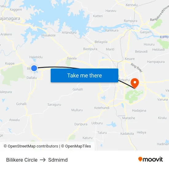 Bilikere Circle to Sdmimd map