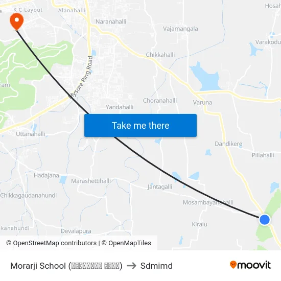 Morarji School (ಮೊರಾರ್ಜಿ ಶಾಲೆ) to Sdmimd map