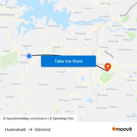 Hulenahalli to Sdmimd map