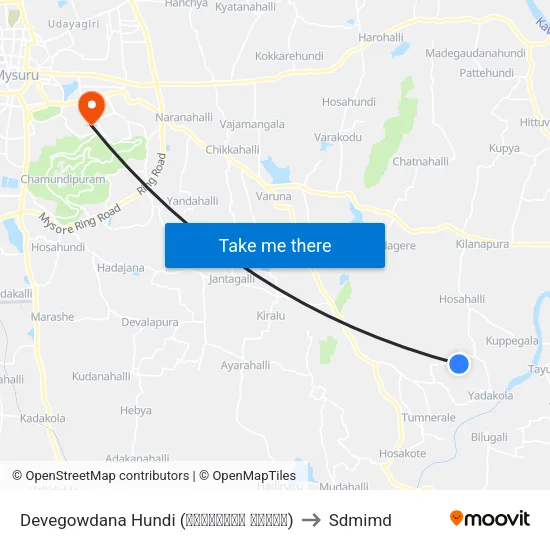 Devegowdana Hundi (ದೇವೇಗೌಡನ ಹುಂಡಿ) to Sdmimd map