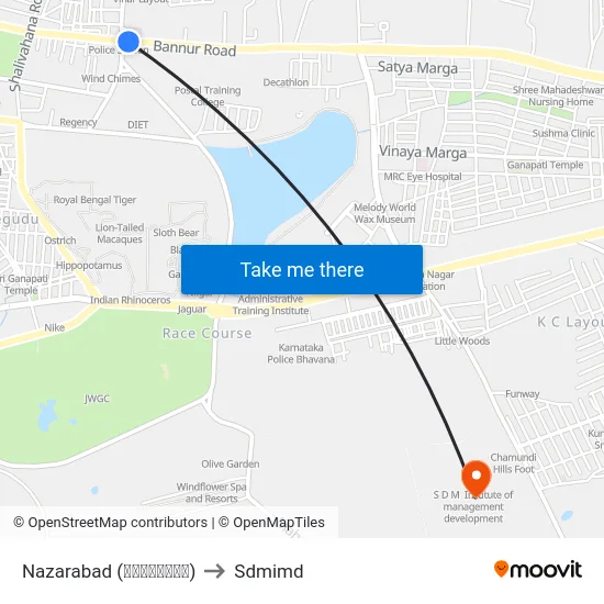 Nazarabad (ನಜರಾಬಾದ್) to Sdmimd map