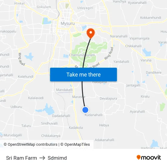 Sri Ram Farm to Sdmimd map