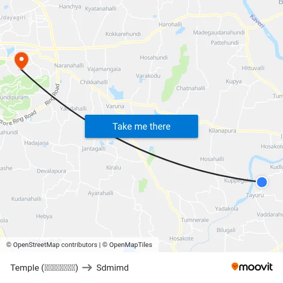 Temple (ದೇವಸ್ಥಾನ) to Sdmimd map