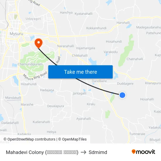 Mahadevi Colony (ಮಹಾದೇವಿ ಕಾಲೋನಿ) to Sdmimd map