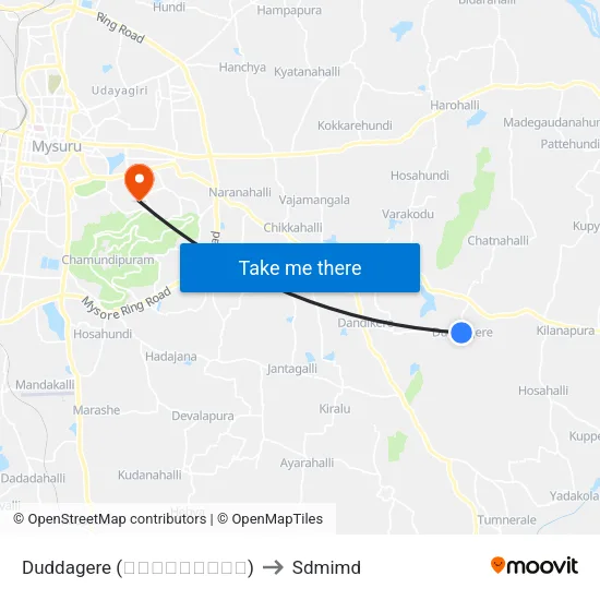Duddagere (ದುಡ್ಡಗೆರೆ) to Sdmimd map