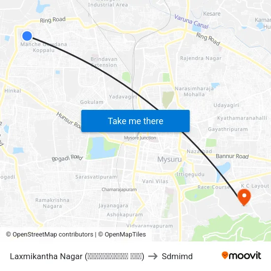 Laxmikantha Nagar (ಲಕ್ಷ್ಮೀಕಾಂತ ನಗರ) to Sdmimd map