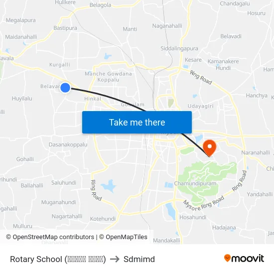 Rotary School (ರೋಟರಿ ಶಾಲೆ) to Sdmimd map
