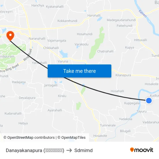 Danayakanapura (ದನಯಕನಪುರ) to Sdmimd map