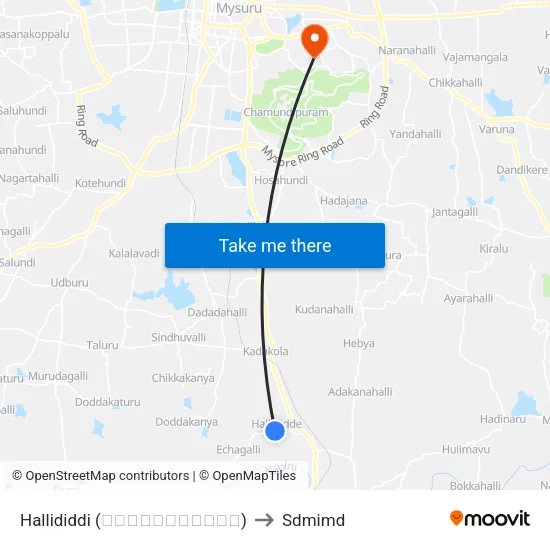 Hallididdi (ಹಳ್ಳಿದಿಡ್ಡಿ) to Sdmimd map