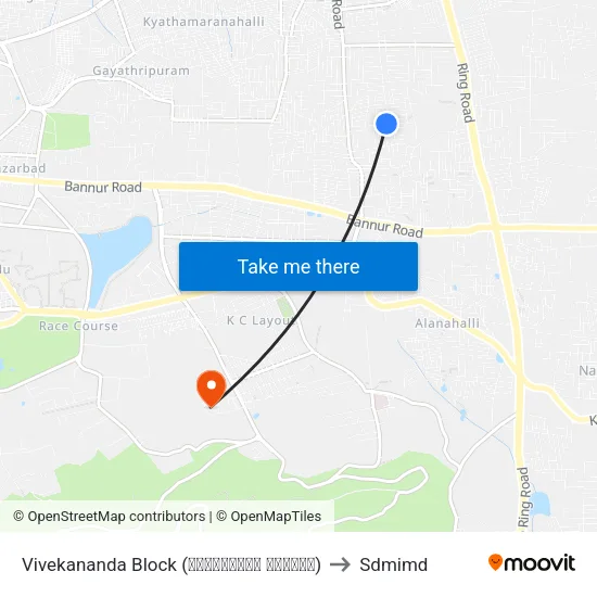 Vivekananda Block (ವಿವೇಕಾನಂದ ಬ್ಲಾಕ್) to Sdmimd map