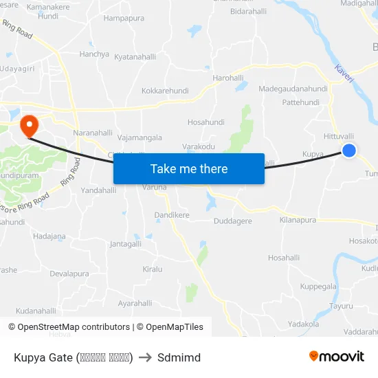 Kupya Gate (ಕುಪ್ಯ ಗೇಟ್) to Sdmimd map