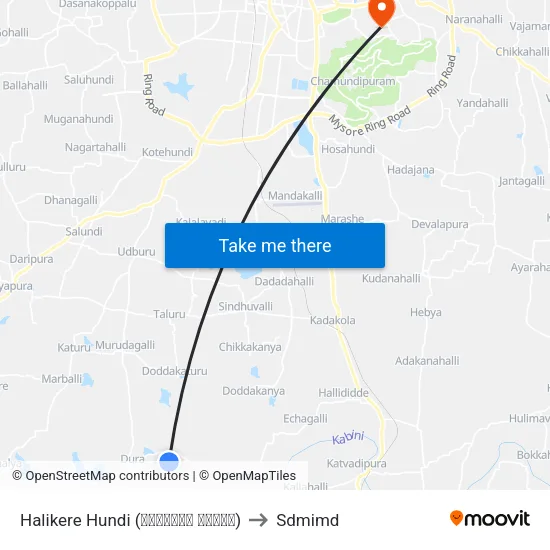 Halikere Hundi (ಹಳಿಕೆರೆ ಹುಂಡಿ) to Sdmimd map