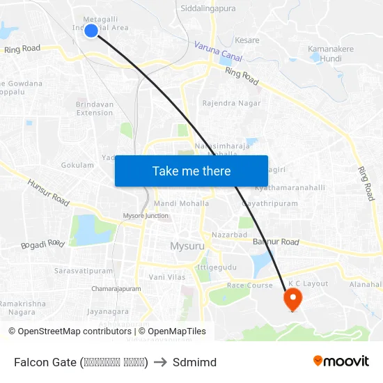Falcon Gate (ಫಾಲ್ಕನ್ ಗೇಟ್) to Sdmimd map