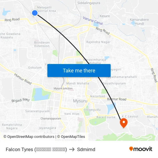 Falcon Tyres (ಫಾಲ್ಕನ್ ಟೈರ‍್ಸ್) to Sdmimd map