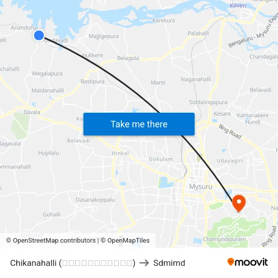 Chikanahalli (ಚಿಕ್ಕನಹಳ್ಳಿ) to Sdmimd map