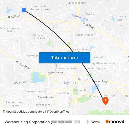 Warehousing Corporation (ವೇರ್‌ಹೌಸಿಂಗ್ ಕಾರ್ಪೊರೇಷನ್) to Sdmimd map
