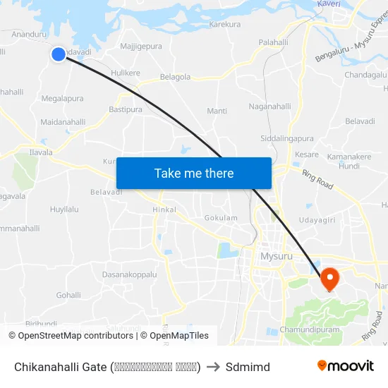 Chikanahalli Gate (ಚಿಕ್ಕನಹಳ್ಳಿ ಗೇಟ್) to Sdmimd map