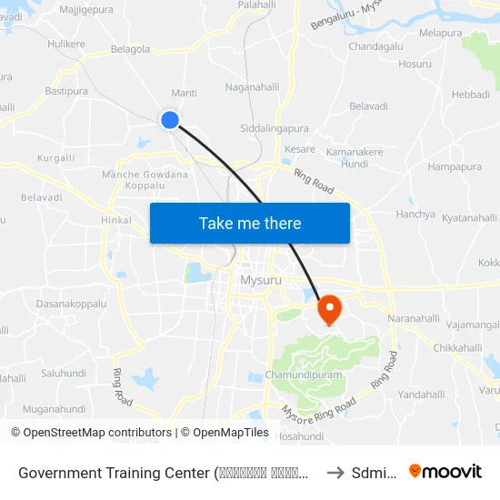 Government Training Center (ಸರ್ಕಾರಿ ತರಬೇತಿ ಕೇಂದ್ರ) to Sdmimd map