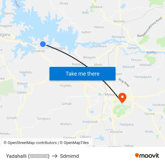 Yadahalli (ಯಾದಹಳ್ಳಿ) to Sdmimd map
