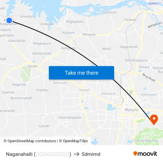 Naganahalli (ನಾಗನಹಳ್ಳಿ) to Sdmimd map