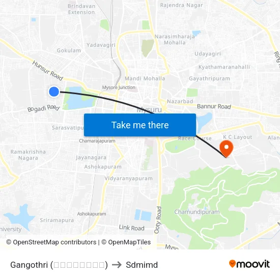 Gangothri (ಗಂಗೋತ್ರಿ) to Sdmimd map
