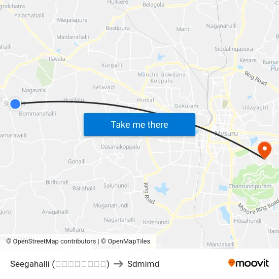 Seegahalli (ಸೀಗಹಳ್ಳಿ) to Sdmimd map