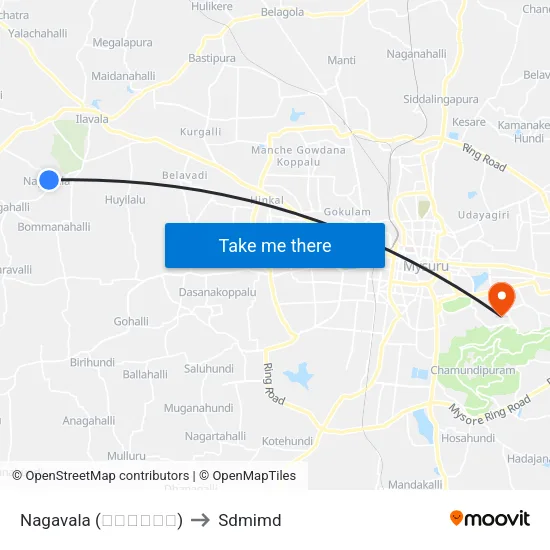Nagavala (ನಾಗವಾಲ) to Sdmimd map