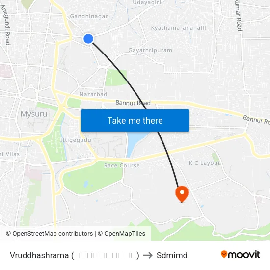 Vruddhashrama (ವೃದ್ಧಾಶ್ರಮ) to Sdmimd map