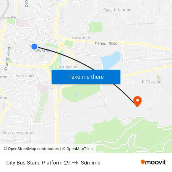 City Bus Stand Platform 29 to Sdmimd map