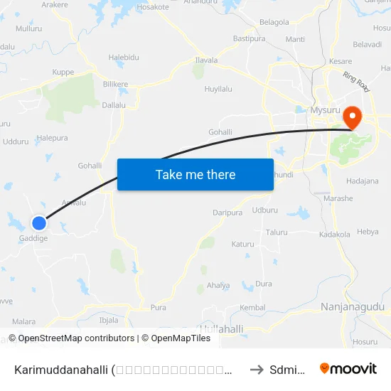 Karimuddanahalli (ಕರಿಮುದ್ದನಹಳ್ಳಿ) to Sdmimd map