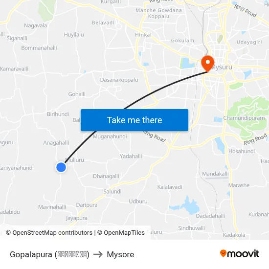 Gopalapura (ಗೋಪಾಲಪುರ) to Mysore map